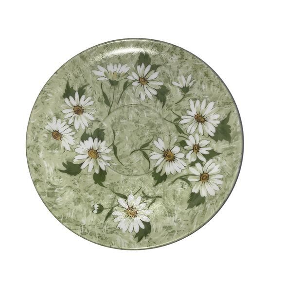 Vintage DEL MAR MELMAC 7-Piece 6" Saucer Set Plate #604 Avocado Green & Daisies - Picture 5 of 6